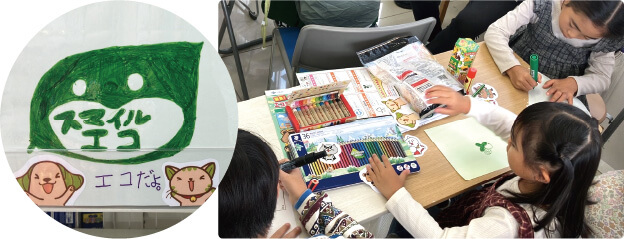 児童手作りの脱炭素POP